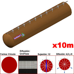 MXUFW-0900, 18"Ø, 4728 a 7092m3/hr, Difusión UniFlow, Café Claro, Sujeción 12, Difusión  4,6 y 8,  Longitud 10 m., 1.6 kg, Dimensiones con Empaque: 50X50X55 cm, Tiempo de Entrega: 0 a 10 Días hábiles, $3167.84 MXN