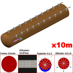 MXUFW-4500, 68"Ø, 67479 a 101219m3/hr, Difusión UniFlow, Café Claro, Sujeción 9 y 3, Difusión  4,6 y 8, Longitud 10 m., 4.1 kg, Dimensiones con Empaque: 175X175X55 cm, Tiempo de Entrega: 0 a 10 Días hábiles, $10642.10 MXN