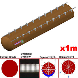 MXUFW-3201, 50"Ø, 36483 a 54725m3/hr, Difusión UniFlow, Café Claro, Sujeción 9 y 3, Difusión 6 y 8, Longitud 1 m., 0.32 kg, Dimensiones con Empaque: 130X130X10 cm, Tiempo de Entrega: 0 a 10 Días hábiles, $1556.85 MXN