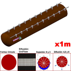 MXUFW-1901, 32"Ø, 14943 a 22415m3/hr, Difusión UniFlow, Café Oscuro, Sujeción 9 y 3, Difusión  4,6 y 8, Longitud 1 m., 0.23 kg, Dimensiones con Empaque: 85X85X10 cm, Tiempo de Entrega: 0 a 10 Días hábiles, $1169.41 MXN