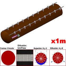 MXUFW-4201, 64"Ø, 59774 a 89661m3/hr, Difusión UniFlow, Café Oscuro, Sujeción 9 y 3, Difusión 4 y 8, Longitud 1 m., 0.39 kg, Dimensiones con Empaque: 165X165X10 cm, Tiempo de Entrega: 0 a 10 Días hábiles, $1871.67 MXN