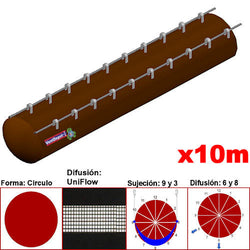 MXUFW-1900, 32"Ø, 14943 a 22415m3/hr, Difusión UniFlow, Café Oscuro, Sujeción 9 y 3, Difusión 6 y 8, Longitud 10 m., 2.3 kg, Dimensiones con Empaque: 85X85X55 cm, Tiempo de Entrega: 0 a 10 Días hábiles, $5292.02 MXN