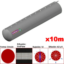 MXUFW-0300, 10"Ø, 1459 a 2189m3/hr, Difusión UniFlow, Gris Perla, Sujeción 12, Difusión 4,6 y 8, Longitud 10 m., 1.2 kg, Dimensiones con Empaque: 30X30X55 cm, Tiempo de Entrega: 0 a 10 Días hábiles, $2143.20 MXN