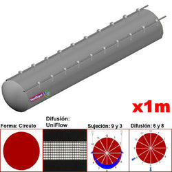 MXUFW-2601, 42"Ø, 25742 a 38614m3/hr, Difusión UniFlow, Gris Perla, Sujeción 9 y 3, Difusión 6 y 8, Longitud 1 m., 0.28 kg, Dimensiones con Empaque: 110X110X10 cm, Tiempo de Entrega: 0 a 10 Días hábiles, $1350.95 MXN