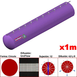 MXUFW-1001, 18"Ø, 4728 a 7092m3/hr, Difusión UniFlow, Lila, Sujeción 12, Difusión  4,6 y 8,   Longitud 1 m., 0.16 kg, Dimensiones con Empaque: 50X50X10 cm, Tiempo de Entrega: 0 a 10 Días hábiles, $850.81 MXN