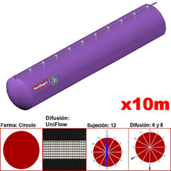 MXUFW-1000, 18"Ø, 4728 a 7092m3/hr, Difusión UniFlow, Lila, Sujeción 12, Difusión 6 y 8,  Longitud 10 m., 1.6 kg, Dimensiones con Empaque: 50X50X55 cm, Tiempo de Entrega: 0 a 10 Días hábiles, $3167.84 MXN