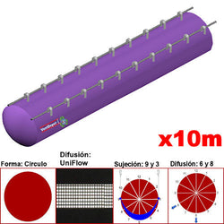 MXUFW-4600, 68"Ø, 67479 a 101219m3/hr, Difusión UniFlow, Lila, Sujeción 9 y 3, Difusión 6 y 8, Longitud 10 m., 4.1 kg, Dimensiones con Empaque: 175X175X55 cm, Tiempo de Entrega: 0 a 10 Días hábiles, $10642.10 MXN