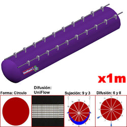 MXUFW-2301, 36"Ø, 18913 a 28369m3/hr, Difusión UniFlow, Morado, Sujeción 9 y 3, Difusión 6 y 8, Longitud 1 m., 0.25 kg, Dimensiones con Empaque: 95X95X10 cm, Tiempo de Entrega: 0 a 10 Días hábiles, $1242.04 MXN