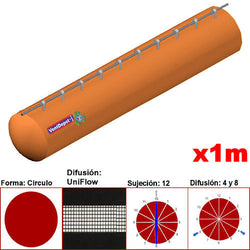 MXUFW-0901, 18"Ø, 4728 a 7092m3/hr, Difusión UniFlow, Naranja Claro, Sujeción 12, Difusión 4 y 8,  Longitud 1 m., 0.16 kg, Dimensiones con Empaque: 50X50X10 cm, Tiempo de Entrega: 0 a 10 Días hábiles, $850.81 MXN