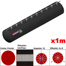 MXUFW-0001, 6"Ø, 525 a 788m3/hr, Difusión UniFlow, Negro, Sujeción 12, Difusión 4 y 8, Longitud 1 m., 0.1 kg, Dimensiones con Empaque: 20X20X10 cm, Tiempo de Entrega: 0 a 10 Días hábiles, $609.43 MXN