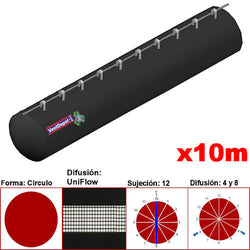 MXUFW-0002, 6"Ø, 525 a 788m3/hr, Difusión UniFlow, Negro, Sujeción 12, Difusión 4 y 8, Longitud 10 m., 1 kg, Dimensiones con Empaque: 20X20X55 cm, Tiempo de Entrega: 0 a 10 Días hábiles, $1661.21 MXN