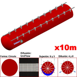 MXUFW-5000, 74"Ø, 79912 a 119869m3/hr, Difusión UniFlow, Rojo Claro, Sujeción 9 y 3, Difusión 4 y 8, Longitud 10 m., 4.4 kg, Dimensiones con Empaque: 190X190X55 cm, Tiempo de Entrega: 0 a 10 Días hábiles, $11513.57 MXN