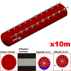 MXUFW-4000, 60"Ø, 52536 a 78803m3/hr, Difusión UniFlow, Rojo Oscuro, Sujeción 9 y 3, Difusión 6 y 8, Longitud 10 m., 3.7 kg, Dimensiones con Empaque: 155X155X55 cm, Tiempo de Entrega: 0 a 10 Días hábiles, $9419.51 MXN