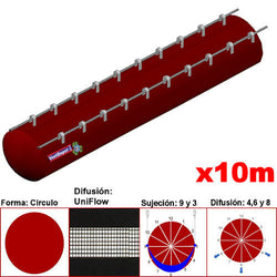 MXUFW-3000, 46"Ø, 30879 a 46319m3/hr, Difusión UniFlow, Rojo Vino, Sujeción 9 y 3, Difusión  4,6 y 8, Longitud 10 m., 3 kg, Dimensiones con Empaque: 120X120X55 cm, Tiempo de Entrega: 0 a 10 Días hábiles, $7386.09 MXN