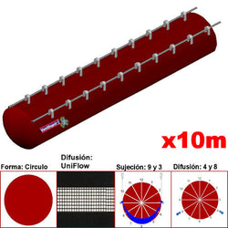 MXUFW-1700, 28"Ø, 11441 a 17162m3/hr, Difusión UniFlow, Rojo Vino, Sujeción 9 y 3, Difusión 4 y 8, Longitud 10 m., 2.1 kg, Dimensiones con Empaque: 75X75X55 cm, Tiempo de Entrega: 0 a 10 Días hábiles, $4711.05 MXN
