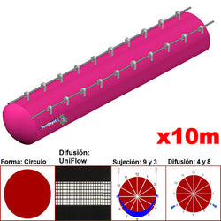 MXUFW-2000, 32"Ø, 14943 a 22415m3/hr, Difusión UniFlow, Rosa Mexicano, Sujeción 9 y 3, Difusión 4 y 8, Longitud 10 m., 2.3 kg, Dimensiones con Empaque: 85X85X55 cm, Tiempo de Entrega: 0 a 10 Días hábiles, $5292.02 MXN