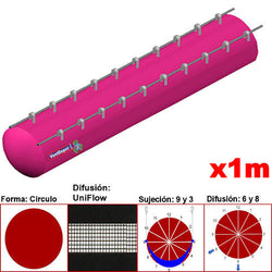 MXUFW-2001, 32"Ø, 14943 a 22415m3/hr, Difusión UniFlow, Rosa Mexicano, Sujeción 9 y 3, Difusión 6 y 8, Longitud 1 m., 0.23 kg, Dimensiones con Empaque: 85X85X10 cm, Tiempo de Entrega: 0 a 10 Días hábiles, $1169.41 MXN