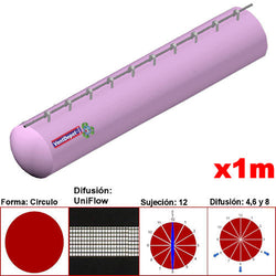 MXUFW-0701, 14"Ø, 2860 a 4290m3/hr, Difusión UniFlow, Rosa Pastel, Sujeción 12, Difusión  4,6 y 8, Longitud 1 m., 0.14 kg, Dimensiones con Empaque: 40X40X10 cm, Tiempo de Entrega: 0 a 10 Días hábiles, $790.57 MXN