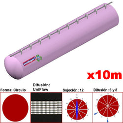 MXUFW-0700, 14"Ø, 2860 a 4290m3/hr, Difusión UniFlow, Rosa Pastel, Sujeción 12, Difusión 6 y 8, Longitud 10 m., 1.4 kg, Dimensiones con Empaque: 40X40X55 cm, Tiempo de Entrega: 0 a 10 Días hábiles, $2685.84 MXN