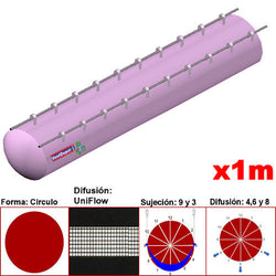 MXUFW-4301, 64"Ø, 59774 a 89661m3/hr, Difusión UniFlow, Rosa Pastel, Sujeción 9 y 3, Difusión  4,6 y 8, Longitud 1 m., 0.39 kg, Dimensiones con Empaque: 165X165X10 cm, Tiempo de Entrega: 0 a 10 Días hábiles, $1871.67 MXN