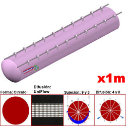 MXUFW-3001, 46"Ø, 30879 a 46319m3/hr, Difusión UniFlow, Rosa Pastel, Sujeción 9 y 3, Difusión 4 y 8, Longitud 1 m., 0.3 kg, Dimensiones con Empaque: 120X120X10 cm, Tiempo de Entrega: 0 a 10 Días hábiles, $1484.23 MXN