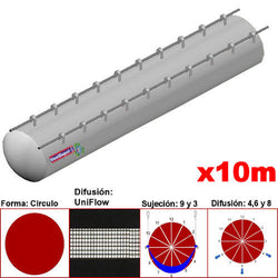 MXUFW-4200, 64"Ø, 59774 a 89661m3/hr, Difusión UniFlow, Transparente, Sujeción 9 y 3, Difusión  4,6 y 8, Longitud 10 m., 3.9 kg, Dimensiones con Empaque: 165X165X55 cm, Tiempo de Entrega: 0 a 10 Días hábiles, $10061.12 MXN