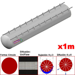 MXUFW-2901, 46"Ø, 30879 a 46319m3/hr, Difusión UniFlow, Transparente, Sujeción 9 y 3, Difusión 6 y 8, Longitud 1 m.

, 0.3 kg, Dimensiones con Empaque: 120X120X10 cm, Tiempo de Entrega: 0 a 10 Días hábiles, $1484.23 MXN