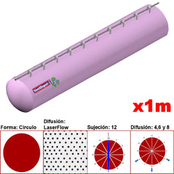 MXMPS-0701, 14"Ø, 2860 a 4290m3/hr, Difusión LaserFlow, Rosa Pastel, Sujecion 12, Difusion  4,6 y 8, Longitud 1 m., 0.14 kg, Dimensiones con Empaque: 40X40X10 cm, Tiempo de Entrega: 0 a 10 Días hábiles, $818.52 MXN