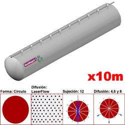 MXMPS-0600, 14"Ø, 2860 a 4290m3/hr, Difusión LaserFlow, Transparente, Sujecion 12, Difusion  4,6 y 8, Longitud 10 m., 1.4 kg, Dimensiones con Empaque: 40X40X55 cm, Tiempo de Entrega: 0 a 10 Días hábiles, $2909.63 MXN