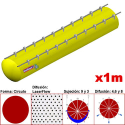 MXMPS-2501, 40"Ø, 23349 a 35024m3/hr, Difusión LaserFlow, Amarillo Canario, Sujeción 9 y 3, Difusión  4,6 y 8, Longitud 1 m., 0.27 kg, Dimensiones con Empaque: 105X105X10 cm, Tiempo de Entrega: 0 a 10 Días hábiles, $1395.60 MXN