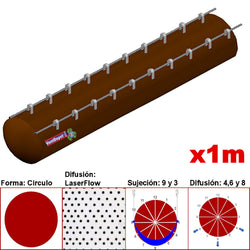 MXMPS-1901, 32"Ø, 14943 a 22415m3/hr, Difusión LaserFlow, Café Oscuro, Sujeción 9 y 3, Difusión  4,6 y 8, Longitud 1 m., 0.23 kg, Dimensiones con Empaque: 85X85X10 cm, Tiempo de Entrega: 0 a 10 Días hábiles, $1233.76 MXN