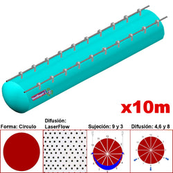 MXMPS-2100, 34"Ø, 16870 a 25305m3/hr, Difusión LaserFlow, Turquesa, Sujeción 9 y 3, Difusión  4,6 y 8,  Longitud 10 m., 2.4 kg, Dimensiones con Empaque: 90X90X55 cm, Tiempo de Entrega: 0 a 10 Días hábiles, $6130.41 MXN