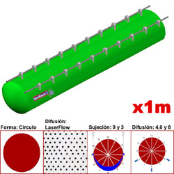 MXMPS-2801, 44"Ø, 28252 a 42379m3/hr, Difusión LaserFlow, Verde Limón, Sujeción 9 y 3, Difusión  4,6 y 8, Longitud 1 m., 0.29 kg, Dimensiones con Empaque: 115X115X10 cm, Tiempo de Entrega: 0 a 10 Días hábiles, $1537.15 MXN