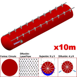 MXMPS-5000, 74"Ø, 79912 a 119869m3/hr, Difusión LaserFlow, Rojo Claro, Sujeción 9 y 3, Difusión 4 y 8, Longitud 10 m., 4.4 kg, Dimensiones con Empaque: 190X190X55 cm, Tiempo de Entrega: 0 a 10 Días hábiles, $12725.44 MXN