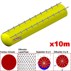 MXMPS-2500, 40"Ø, 23349 a 35024m3/hr, Difusión LaserFlow, Amarillo Canario, Sujeción 9 y 3, Difusión 6 y 8, Longitud 10 m., 2.7 kg, Dimensiones con Empaque: 105X105X55 cm, Tiempo de Entrega: 0 a 10 Días hábiles, $7101.47 MXN