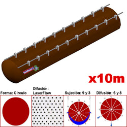 MXMPS-1900, 32"Ø, 14943 a 22415m3/hr, Difusión LaserFlow, Café Oscuro, Sujeción 9 y 3, Difusión 6 y 8, Longitud 10 m., 2.3 kg, Dimensiones con Empaque: 85X85X55 cm, Tiempo de Entrega: 0 a 10 Días hábiles, $5806.72 MXN