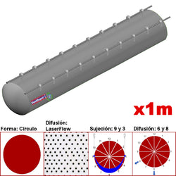 MXMPS-2601, 42"Ø, 25742 a 38614m3/hr, Difusión LaserFlow, Gris Perla, Sujeción 9 y 3, Difusión 6 y 8, Longitud 1 m., 0.28 kg, Dimensiones con Empaque: 110X110X10 cm, Tiempo de Entrega: 0 a 10 Días hábiles, $1436.04 MXN