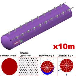 MXMPS-2440, 38"Ø, 21073 a 31609m3/hr, Difusión LaserFlow, Lila, Sujeción 9 y 3, Difusión 6 y 8, Longitud 10 m., 2.6 kg, Dimensiones con Empaque: 100X100X55 cm, Tiempo de Entrega: 0 a 10 Días hábiles, $6777.78 MXN