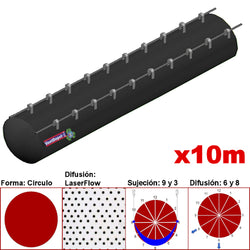 MXMPS-1300, 24"Ø, 8406 a 12609m3/hr, Difusión LaserFlow, Negro, Sujeción 9 y 3, Difusión 6 y 8, Longitud 10 m. , 1.9 kg, Dimensiones con Empaque: 65X65X55 cm, Tiempo de Entrega: 0 a 10 Días hábiles, $4511.98 MXN