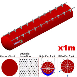 MXMPS-5001, 74"Ø, 79912 a 119869m3/hr, Difusión LaserFlow, Rojo Claro, Sujeción 9 y 3, Difusión 6 y 8, Longitud 1 m., 0.44 kg, Dimensiones con Empaque: 190X190X10 cm, Tiempo de Entrega: 0 a 10 Días hábiles, $2204.70 MXN