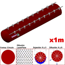MXMPS-1701, 28"Ø, 11441 a 17162m3/hr, Difusión LaserFlow, Rojo Vino, Sujeción 9 y 3, Difusión 6 y 8, Longitud 1 m., 0.21 kg, Dimensiones con Empaque: 75X75X10 cm, Tiempo de Entrega: 0 a 10 Días hábiles, $1152.82 MXN
