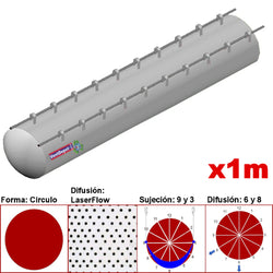 MXMPS-2901, 46"Ø, 30879 a 46319m3/hr, Difusión LaserFlow, Transparente, Sujeción 9 y 3, Difusión 6 y 8, Longitud 1 m.
, 0.3 kg, Dimensiones con Empaque: 120X120X10 cm, Tiempo de Entrega: 0 a 10 Días hábiles, $1577.61 MXN