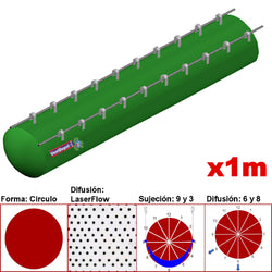 MXMPS-4101, 62"Ø, 56096 a 84144m3/hr, Difusión LaserFlow, Verde Pasto, Sujeción 9 y 3, Difusión 6 y 8, Longitud 1 m.
, 0.38 kg, Dimensiones con Empaque: 160X160X10 cm, Tiempo de Entrega: 0 a 10 Días hábiles, $1901.30 MXN