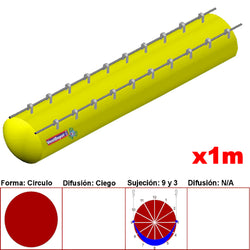 $1867.30 - 76" Ø, 84290 a 126436m3/hr, Difusión Ciego, Amarillo Canario, Sujeción 9 y 3, Longitud 1 m., MXTNS-1697, Empaque: 195X195X10 cm, 0.45kg, Envío: 0 a 10 Días