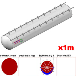$1808.70 - 72" Ø, 75651 a 113477m3/hr, Difusión Ciego, Blanco, Sujeción 9 y 3, Longitud 1 m., MXTNS-1589, Empaque: 185X185X10 cm, 0.43kg, Envío: 0 a 10 Días