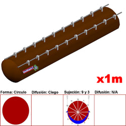 $1750.13 - 68" Ø, 67479 a 101219m3/hr, Difusión Ciego, Café Oscuro, Sujeción 9 y 3, Longitud 1 m., MXTNS-1497, Empaque: 175X175X10 cm, 0.41kg, Envío: 0 a 10 Días