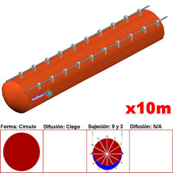 $9749.18 - 76" Ø, 84290 a 126436m3/hr, Difusión Ciego, Naranja, Sujeción 9 y 3, Longitud 10 m., MXTNS-1696, Empaque: 195X195X55 cm, 4.5kg, Envío: 0 a 10 Días
