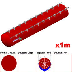 $1925.87 - 80" Ø, 93397 a 140095m3/hr, Difusión Ciego, Rojo Claro, Sujeción 9 y 3, Longitud 1 m., MXTNS-1811, Empaque: 205X205X10 cm, 0.47kg, Envío: 0 a 10 Días