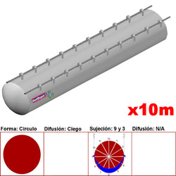 $8811.86 - 68" Ø, 67479 a 101219m3/hr, Difusión Ciego, Transparente, Sujeción 9 y 3, Longitud 10 m., MXTNS-1496, Empaque: 175X175X55 cm, 4.1kg, Envío: 0 a 10 Días