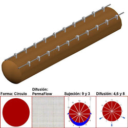 $19995.33 - 68"Ø, 67479 a 101219m3/hr, Difusión PermaFlow, Café Claro, Sujeción 9 y 3, Difusión  4,6 y 8, Longitud 10 m., MXAHS-4500, Empaque: 175X175X55 cm, 4.1kg, Envío: 10 Días